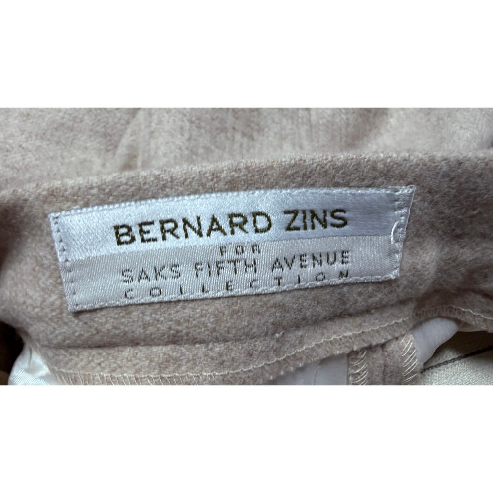 Bernard Zins Saks Fifth Avenue 100% Wool Pleated Pants Made in France Beige 12 - Picture 4 of 9